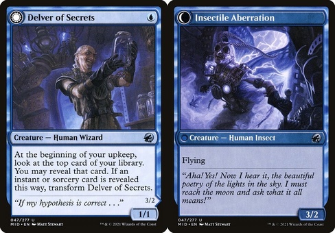 Delver of Secrets // Insectile Aberration
