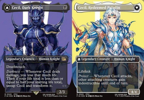 Cecil, Dark Knight // Cecil, Redeemed Paladin (borderless surge foil)