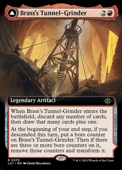 Brass's Tunnel-Grinder // Tecutlan, the Searing Rift (extended art foil)
