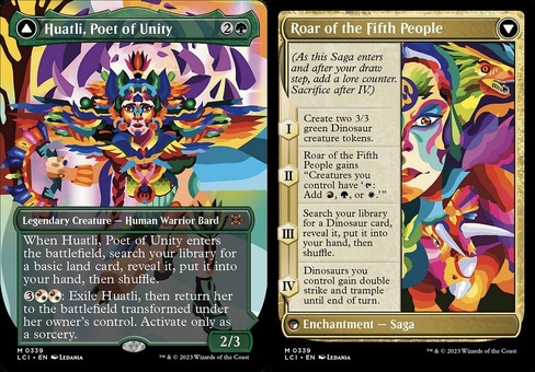 Huatli, Poet of Unity // Roar of the Fifth People (borderless)