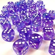 Chessex - Sada hracích kostek 36x d6 Purple/white Luminary